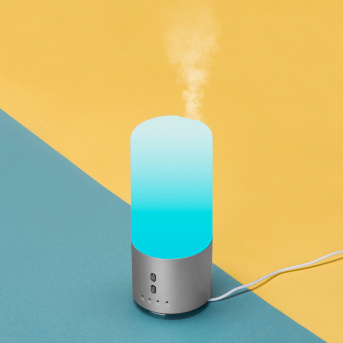 Увлажнитель воздуха с подсветкой Breathe, белый/серебристый