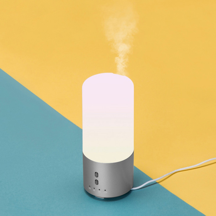 Увлажнитель воздуха с подсветкой Breathe, белый/серебристый