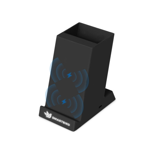 Беспроводная зарядка-подставка с подсветкой Glow box, черный Беспроводная зарядка-подставка с подсветкой Glow box, черный
