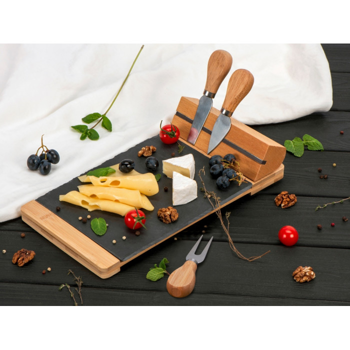 Набор для сыра из сланцевой доски и ножей Bamboo collection Taleggio