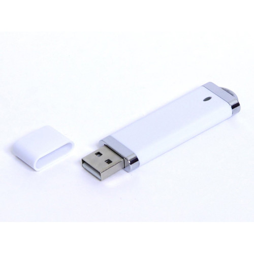 USB-флешка промо на 32 Гб прямоугольной классической формы, белый USB-флешка промо на 32 Гб прямоугольной классической формы, белый