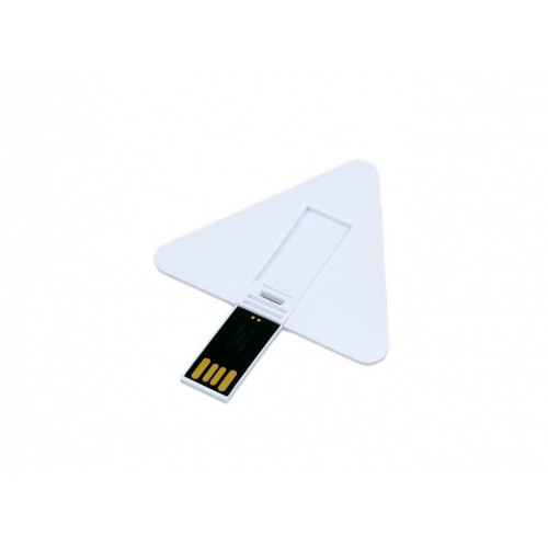 USB-флешка на 16 Гб в виде пластиковой карточки треугольной формы, белый USB-флешка на 16 Гб в виде пластиковой карточки треугольной формы, белый