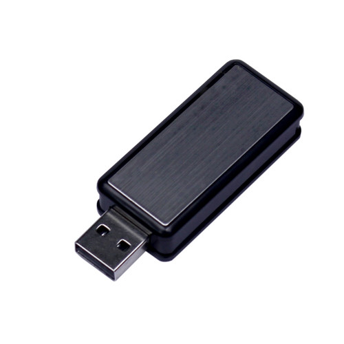 USB-флешка промо на 32 Гб прямоугольной формы, выдвижной механизм, черный USB-флешка промо на 32 Гб прямоугольной формы, выдвижной механизм, черный