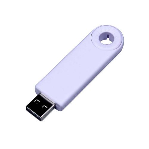 USB-флешка промо на 64 Гб прямоугольной формы, выдвижной механизм, белый USB-флешка промо на 64 Гб прямоугольной формы, выдвижной механизм, белый