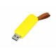 USB-флешка промо на 4 Гб прямоугольной формы, выдвижной механизм, желтый USB-флешка промо на 4 Гб прямоугольной формы, выдвижной механизм, желтый