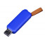 USB-флешка промо на 32 Гб прямоугольной формы, выдвижной механизм, синий
