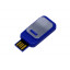 USB-флешка промо на 32 Гб прямоугольной формы, выдвижной механизм, синий USB-флешка промо на 32 Гб прямоугольной формы, выдвижной механизм, синий