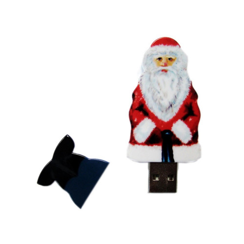 USB-флешка на 4 Гб Дед Мороз Santa под нанесение, белый USB-флешка на 4 Гб Дед Мороз Santa под нанесение, белый
