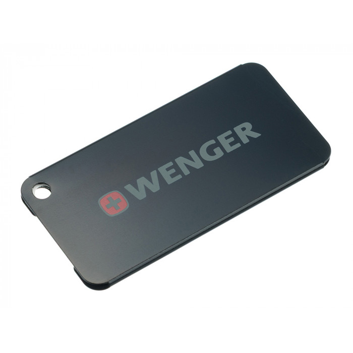 Бирка для багажа WENGER, черная, алюминий, 8 x 0,3 x 4 см