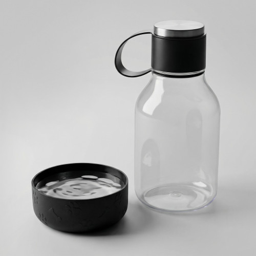 Бутылка для воды 2-в-1 Dog Bowl Bottle со съемной миской для питомцев, 1500 мл, черный Бутылка для воды 2-в-1 Dog Bowl Bottle со съемной миской для питомцев, 1500 мл, черный