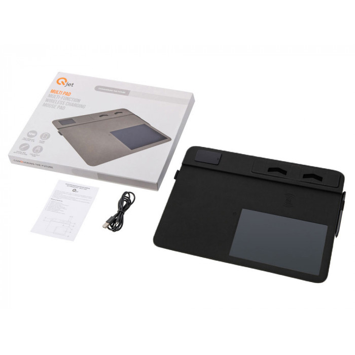 Многофункциональный коврик для мыши Multi Pad с беспроводной зарядкой и LCD экраном, 10 Вт, черный