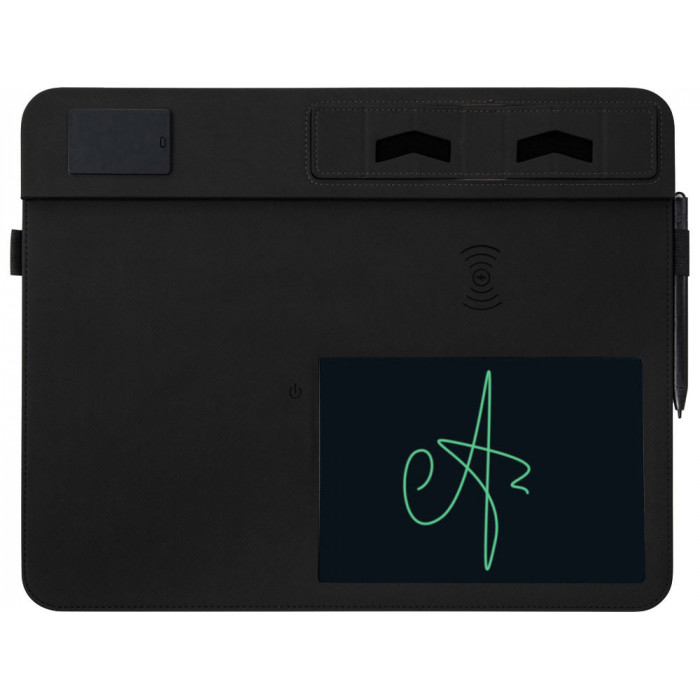 Многофункциональный коврик для мыши Multi Pad с беспроводной зарядкой и LCD экраном, 10 Вт, черный