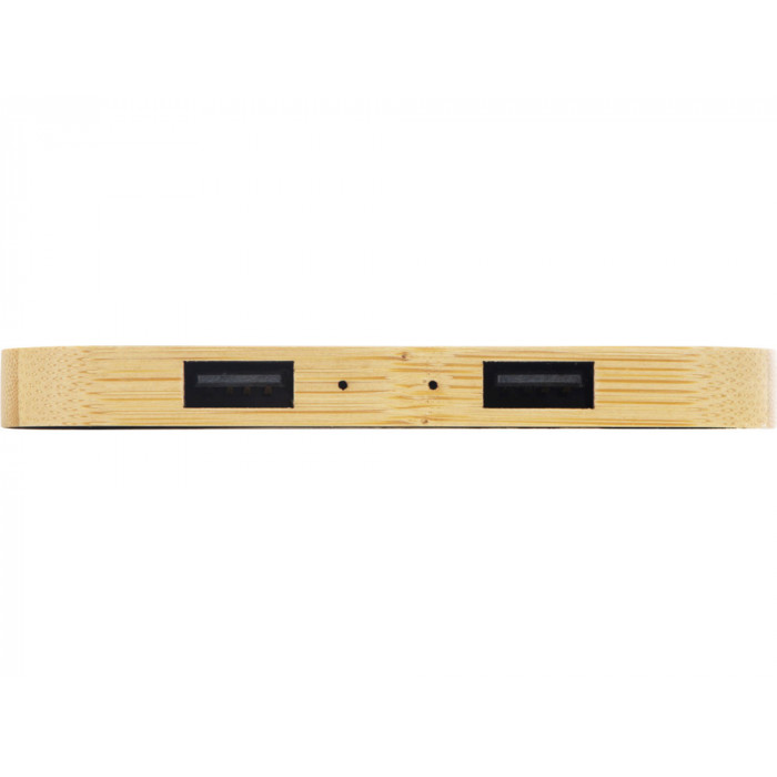 USB-хаб с беспроводной зарядкой из бамбука Plato