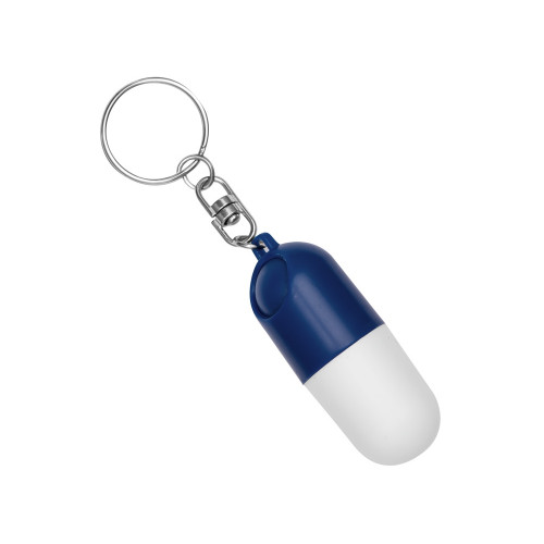 Таблетница в форме брелка Capsule, белый/синий