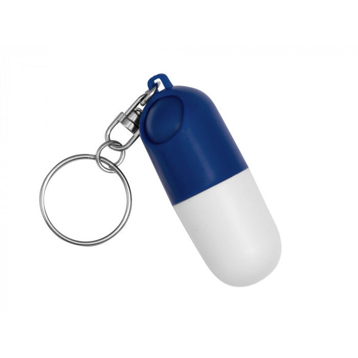 Таблетница в форме брелка Capsule, белый/синий