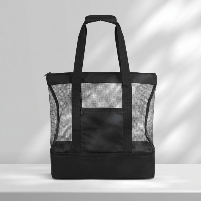 Сумка для шопинга и пляжа Coolmesh с изотермическим отделением внизу, черный