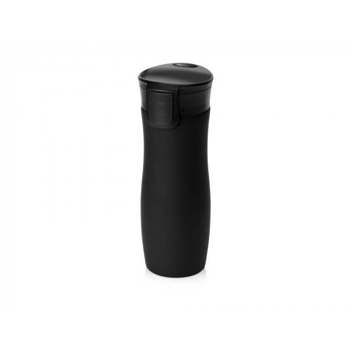 Вакуумная термокружка с кнопкой Streamline, Waterline, soft-touch, тубус, черный