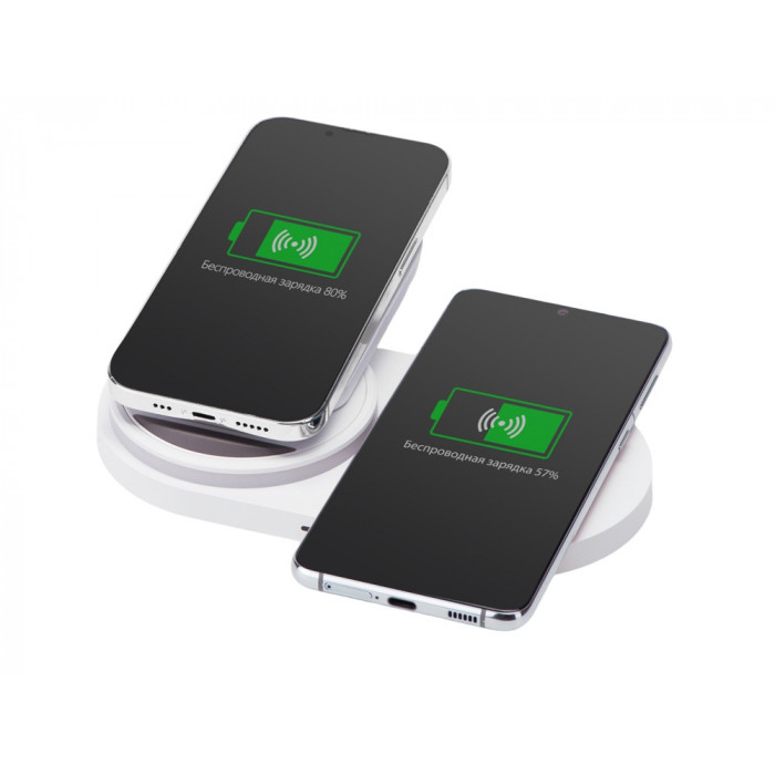 Складная зарядная станция с беспроводной зарядкой Flashport, 15 Вт, белый