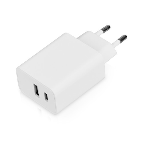 Сетевое зарядное устройство c выходами USB-A и USB-C Recharger, 10 Вт, белый Сетевое зарядное устройство c выходами USB-A и USB-C Recharger, 10 Вт, белый