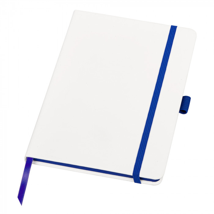 Блокнот ColorNote White, твердая обложка A5, 80 листов, белый с синим