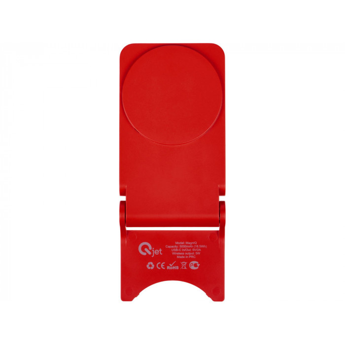 Внешний магнитный аккумулятор MagnIQ, красный, 5000 mAh