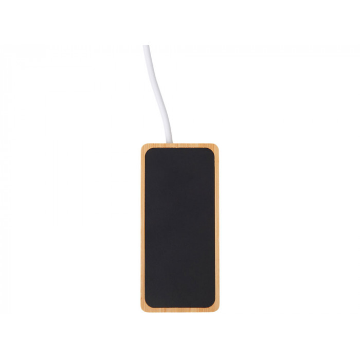 USB хаб с подсветкой лого Reedia S5, 3*USB, 1*Type C, бамбук, черный