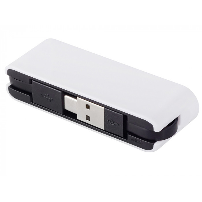 USB-хаб Hubix с коннектором 2-в-1 USB-C и USB-A, 2.0, белый