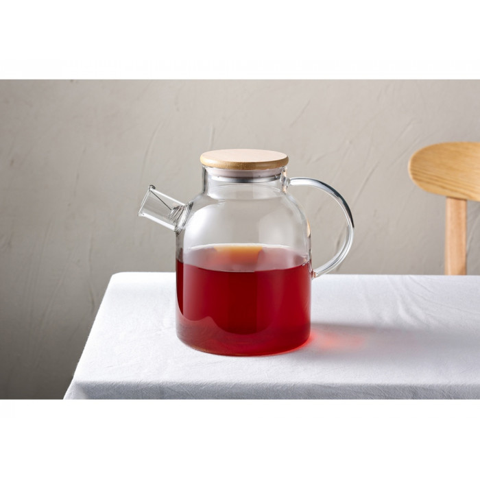 Стеклянный чайник с бамбуковой крышкой Sencha M
