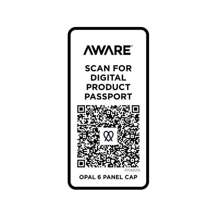 Opal с 6 панелями Aware™ кепка из переработанных материалов - Белый