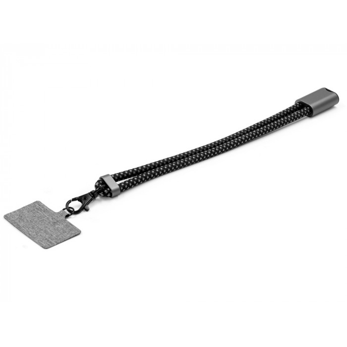 Ремешок-держатель для телефона с зарядным кабелем USB-C - USB-C Lany Wristband Charge Eco, серый