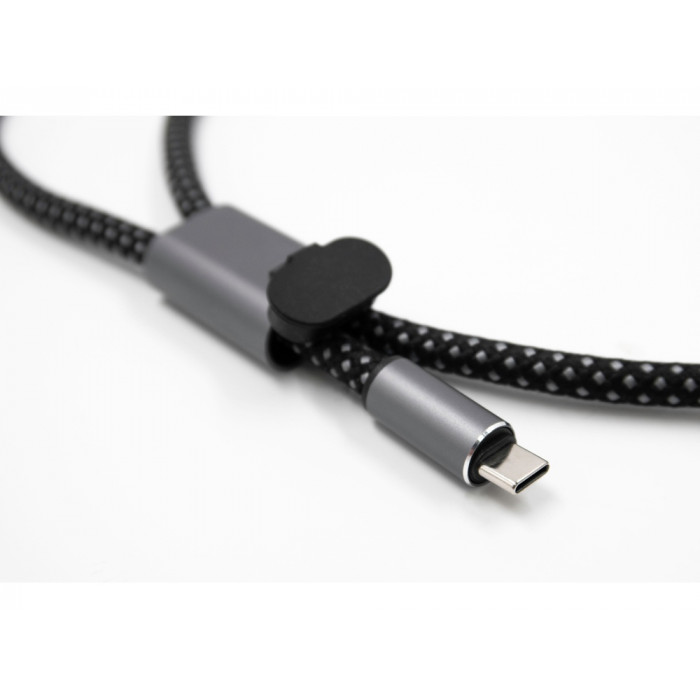 Ремешок-держатель для телефона с зарядным кабелем USB-C - USB-C Lany Wristband Charge Eco, серый