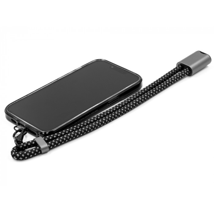 Ремешок-держатель для телефона с зарядным кабелем USB-C - USB-C Lany Wristband Charge Eco, серый