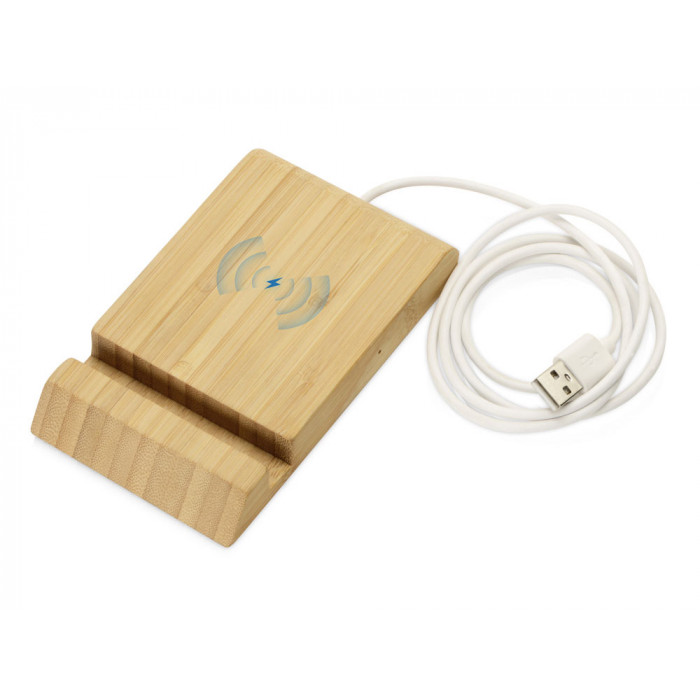Подарочный набор с БЗУ и внешним аккумулятором Bamboo Set, натуральный