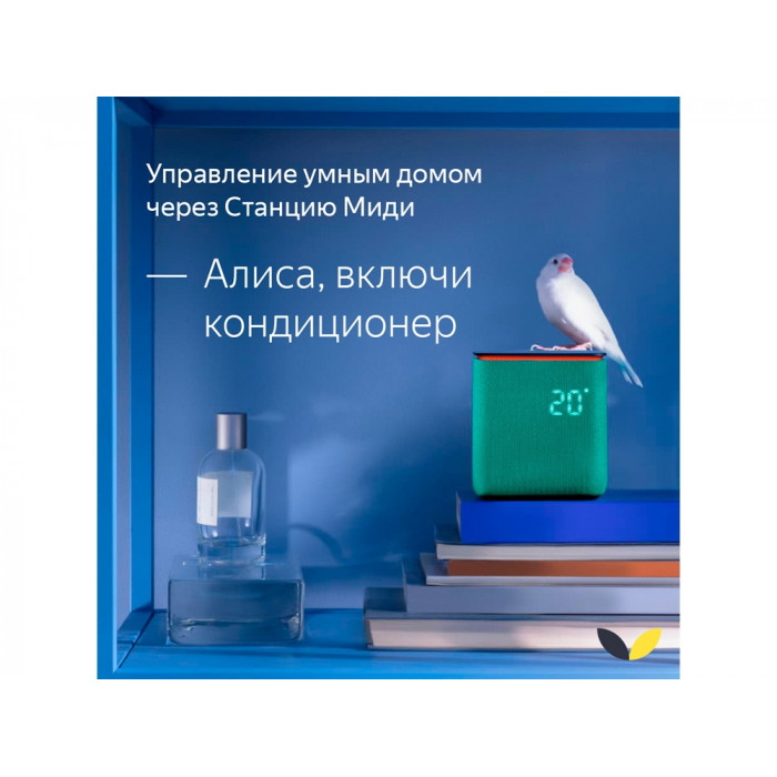 Умная колонка ЯНДЕКС Станция Миди с Алисой, с Zigbee, 24 Вт, цвет: черный (YNDX-00054BLK)