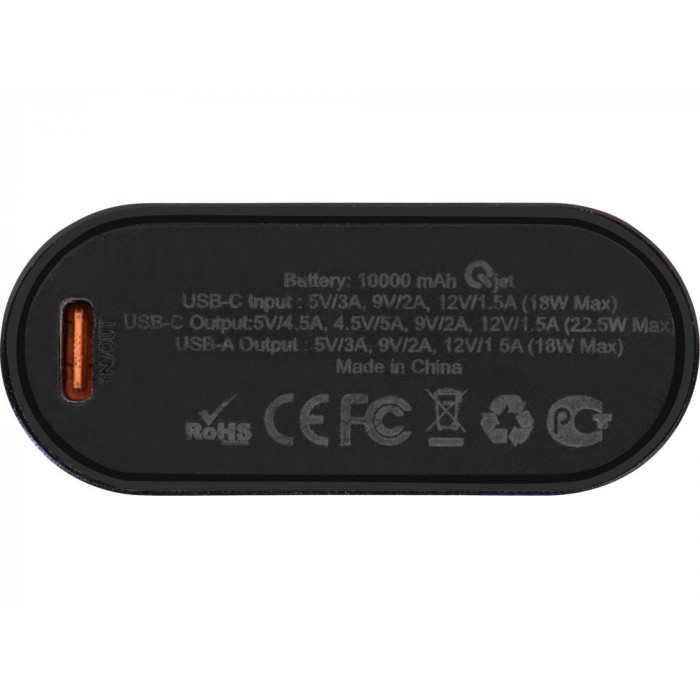 Внешний аккумулятор с QC/PD Qwik, 10000 mah, черный (Р)