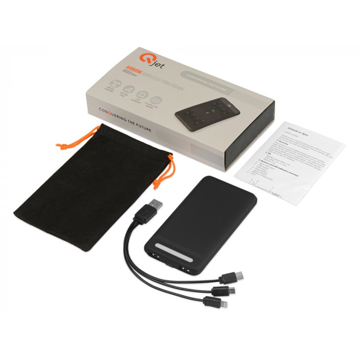 Портативное беспроводное зарядное устройство Airbank, 10000 mAh, черный (Р)