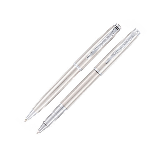 Набор Pierre Cardin PEN&PEN: ручка шариковая + роллер. Цвет - серебристый. Упаковка Е. Набор Pierre Cardin PEN&PEN: ручка шариковая + роллер. Цвет - серебристый. Упаковка Е.