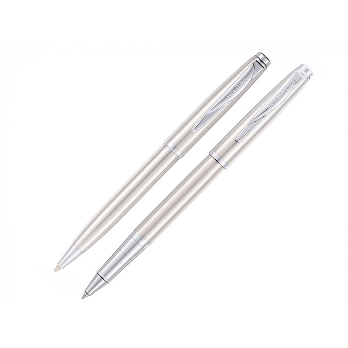 Набор Pierre Cardin PEN&PEN: ручка шариковая + роллер. Цвет - серебристый. Упаковка Е.