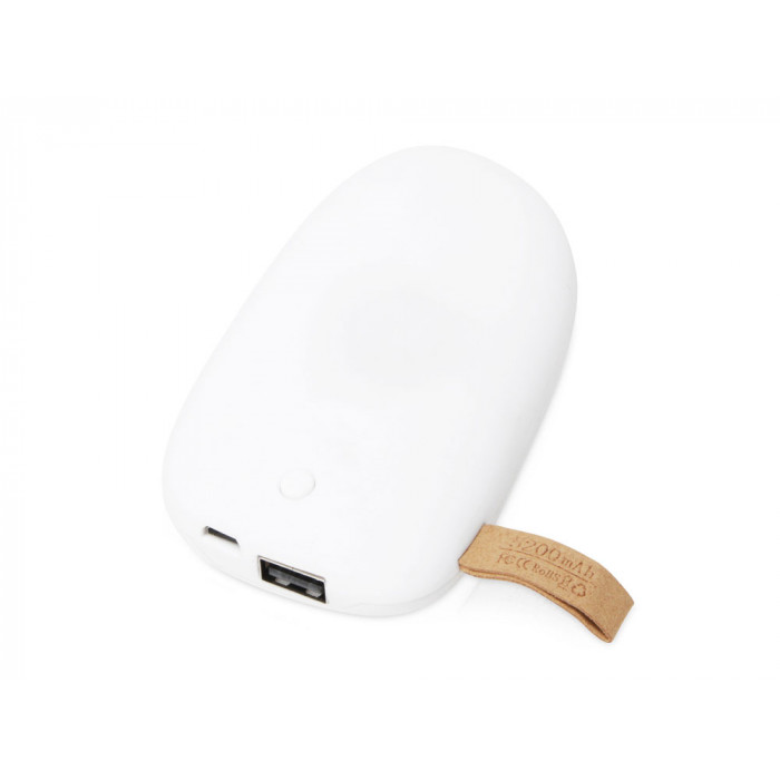 Внешний аккумулятор в форме камня Stone, 5200 mAh, белый (Р)