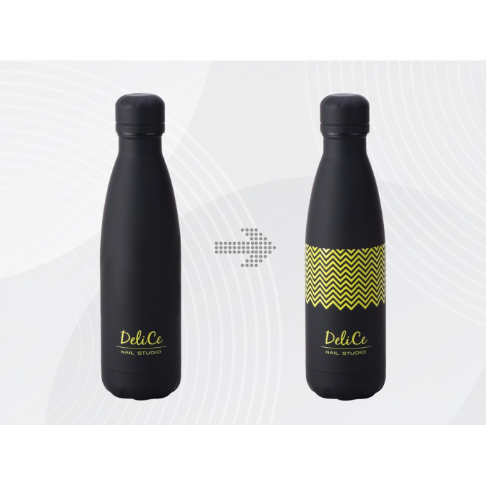 Вакуумная термобутылка Vacuum bottle C1, soft touch, 500 мл, черный, с УФ печатью