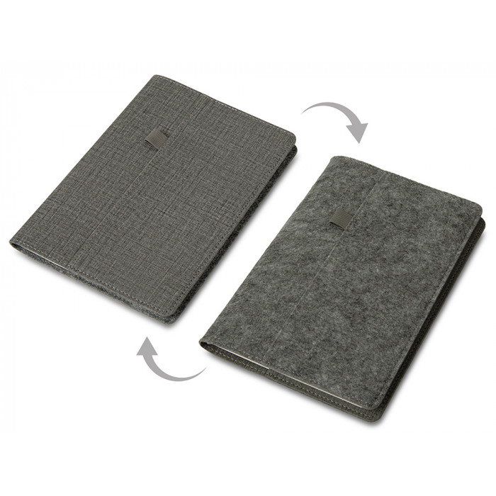 Двустороннее портфолио из рпет-фетра и искусственной кожи Felt, серый