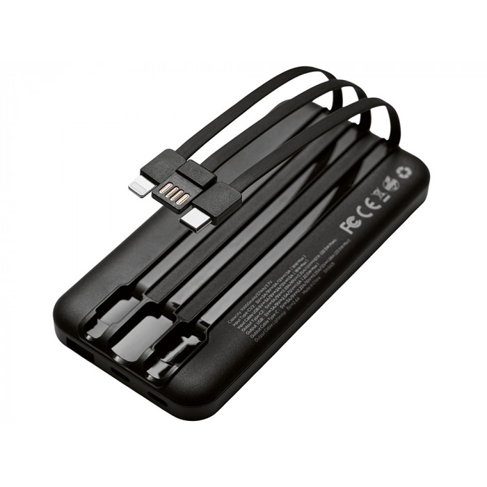 Подарочный набор Tesla с блокнотом А5, ручкой и пауэрбенком на 10 000 mAh, черный