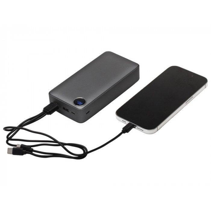 Внешний аккумулятор Mild Pro c быстрой зарядкой QC/PD, 20 000 mAh, серый (Р)
