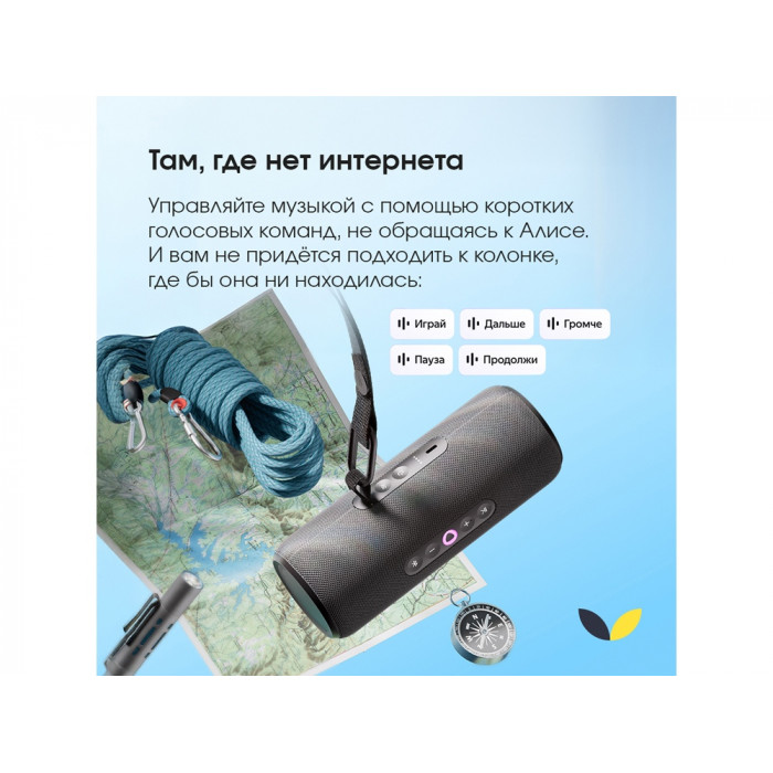 Умная портативная колонка Яндекс Станция Стрит с Алисой, черный (YNDX-00030BLK)