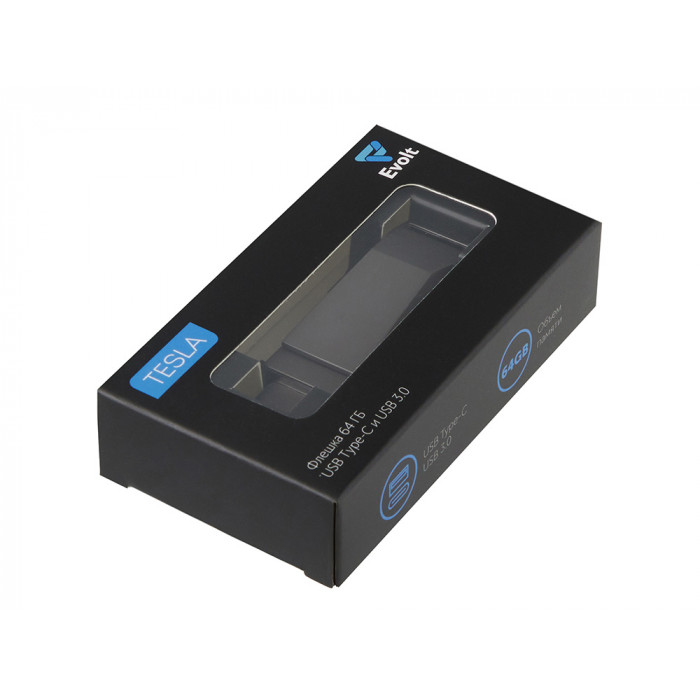 Флешка 64 ГБ USB Type-C и USB 3.0 Тесла