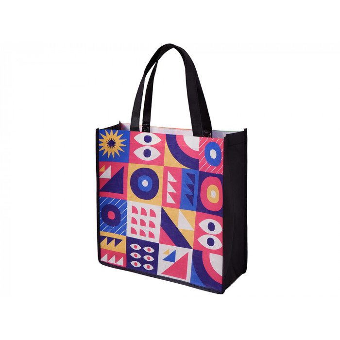 Сумка для шопинга с донной складкой и ручкой из нетканого PET материала