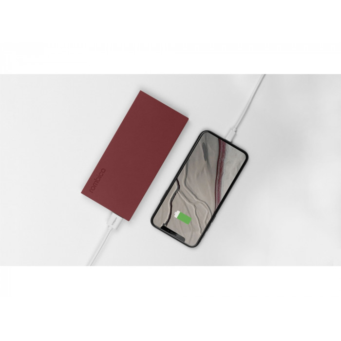 Внешний аккумулятор Rombica NEO ARIA Claret, 10000 мАч, Soft-touch, PD, QCharge, Type-C, бордовый (Р)
