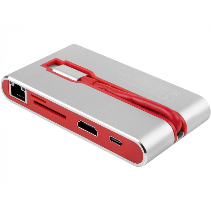 Хаб USB Rombica Type-C Hermes Red (Р)