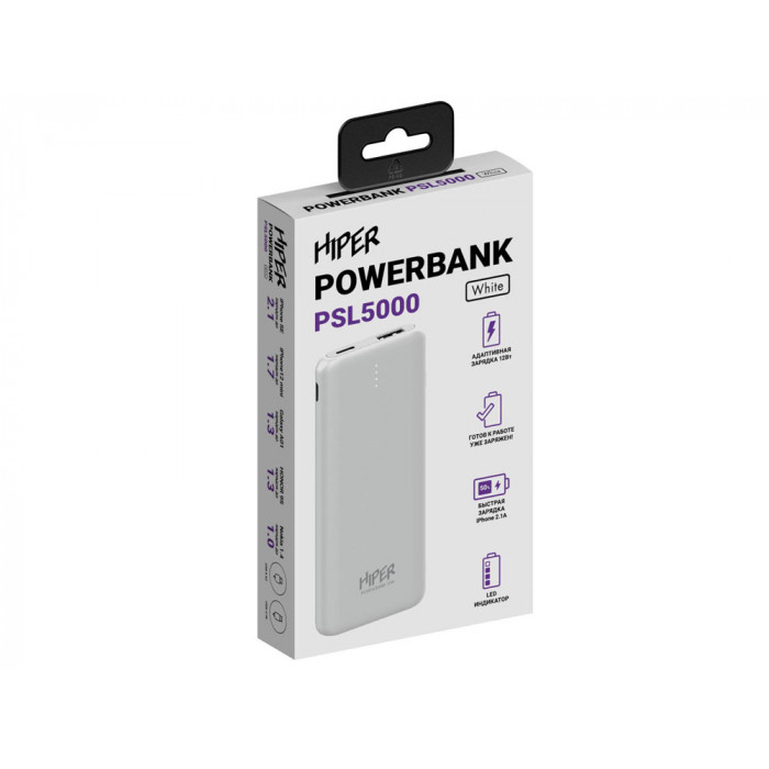 Портативный внешний аккумулятор PSL5000 White (Р)