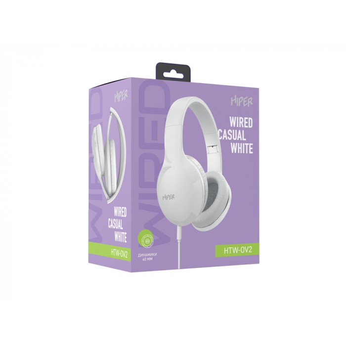 HIPER Наушники накладные WIRED CASUAL WHITE HTW-OV2 (Р)